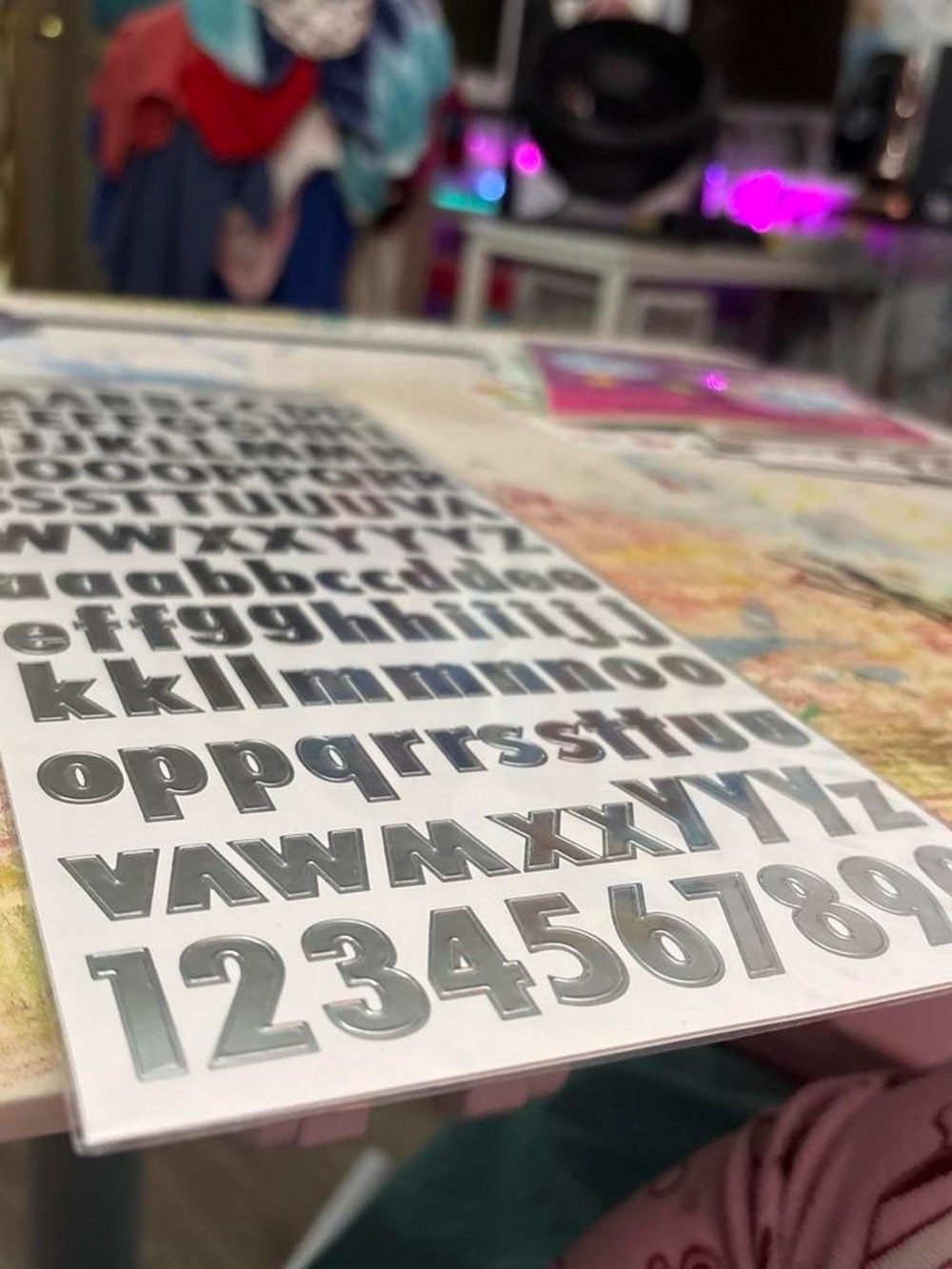 2 Silver Alphabet & Number Sticker Sheets - Picture 4 of 4